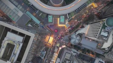 Kuala Lumpur, Malezya-Haziran 25 2019: gün zaman Kuala Lumpur şehir merkezi trafik sokak Kavşak metro hattı Panorama 4k Malezya