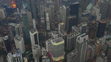 KUALA LUMPUR, MALAYSIA - JUNE 25 2018: Kuala lumpur downtown evening aerial panorama 4k circa september 25 2018 kuala lumpur, malaysia.