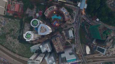 KUALA LUMPUR, MALAYSIA - JUNE 25 2018: Kuala lumpur downtown evening aerial panorama 4k circa september 25 2018 kuala lumpur, malaysia.