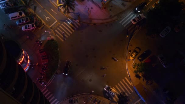 Sanya Stadtbild Verkehr Straße Luftbild China — Stockvideo