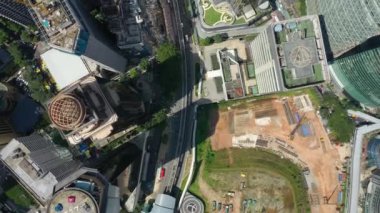 Kuala Lumpur, Malezya-Haziran 25 2019: gün zaman Kuala Lumpur şehir merkezi trafik sokak Kavşak metro hattı Panorama 4k Malezya