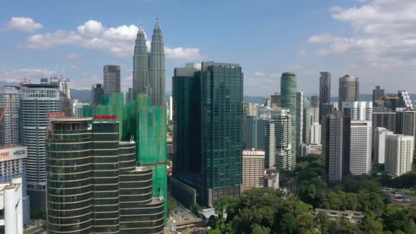 Kuala Lumpur Maleisië Juni 2019 Dag Kuala Lumpur Downtown Luchtfoto — Stockvideo
