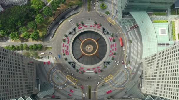 Singapur Şehir Trafiği Hava Panorama Görüntüleri Üzerinde Gün Zaman Uçuş — Stok video