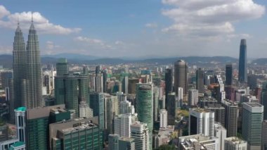 KUALA LUMPUR, MALAYSIA - JUNE 25 2019: day time kuala lumpur downtown aerial panorama 4k circa september 25 2018 kuala lumpur, malaysia.