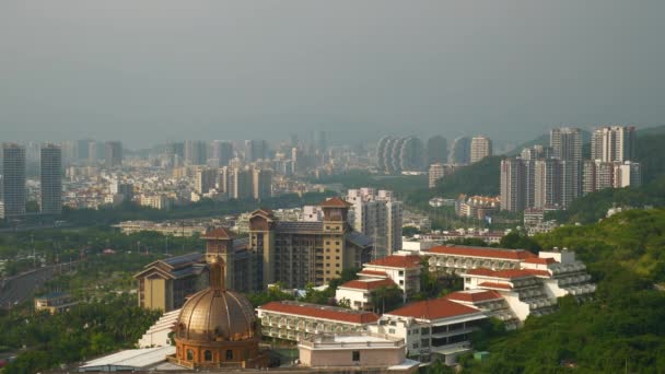 Singapore Singapore Maj 2019 Beskåda Singapore Centrum Antenn Natt Topdown — Stockvideo