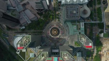 Singapur hava topdown Cityscape Panorama 4k görüntüleri