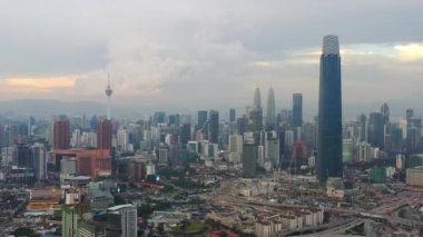 KUALA LUMPUR, MALAYSIA - JUNE 25 2019: day time kuala lumpur downtown aerial panorama 4k circa september 25 2018 kuala lumpur, malaysia.