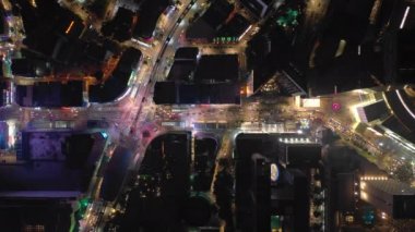 Kuala Lumpur, Malezya-Haziran 25 2019: gün zaman Kuala Lumpur şehir merkezi trafik sokak Kavşak metro hattı Panorama 4k Malezya