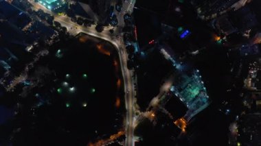 Kuala Lumpur, Malezya-Haziran 25 2019: gün zaman Kuala Lumpur şehir merkezi trafik sokak Kavşak metro hattı Panorama 4k Malezya