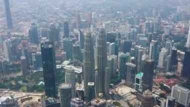 KUALA LUMPUR, MALAYSIA - JUNE 25 2019: day time kuala lumpur downtown aerial panorama 4k circa september 25 2018 kuala lumpur, malaysia.