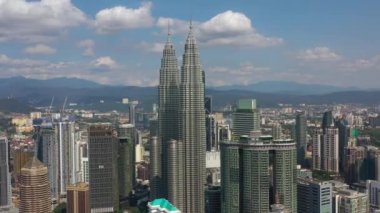 KUALA LUMPUR, MALAYSIA - JUNE 25 2019: day time kuala lumpur downtown aerial panorama 4k circa september 25 2018 kuala lumpur, malaysia.