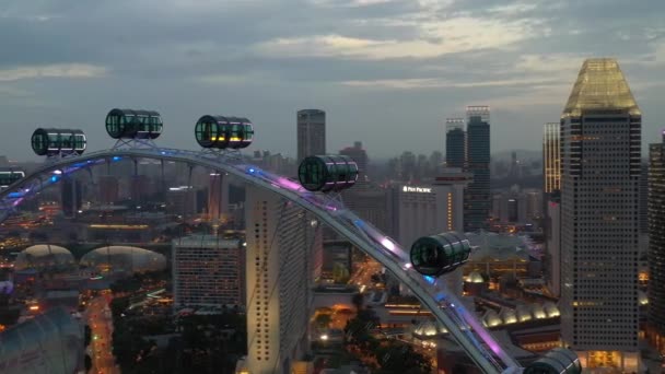 Vista Panorámica Desde Terraza Del Centro Comercial Singapore Marina Bay — Vídeos de Stock