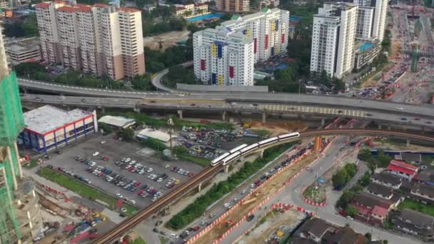 Voo Diurno Sobre Singapore Cidade Tráfego Aéreo Panorama Imagens — Vídeo de Stock