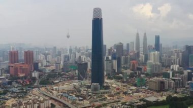 KUALA LUMPUR, MALAYSIA - JUNE 25 2019: day time kuala lumpur downtown aerial panorama 4k circa september 25 2018 kuala lumpur, malaysia.