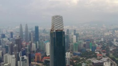 KUALA LUMPUR, MALAYSIA - JUNE 25 2019: day time kuala lumpur downtown aerial panorama 4k circa september 25 2018 kuala lumpur, malaysia.