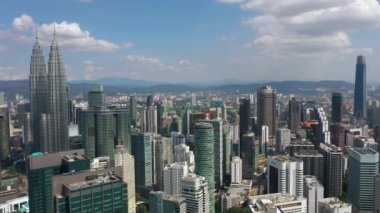 KUALA LUMPUR, MALAYSIA - JUNE 25 2019: day time kuala lumpur downtown aerial panorama 4k circa september 25 2018 kuala lumpur, malaysia.