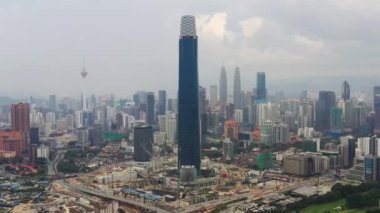 KUALA LUMPUR, MALAYSIA - JUNE 25 2019: day time kuala lumpur downtown aerial panorama 4k circa september 25 2018 kuala lumpur, malaysia.