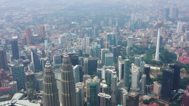 Kuala Lumpur Maleisië Juni 2019 Dag Kuala Lumpur Downtown Luchtfoto — Stockvideo