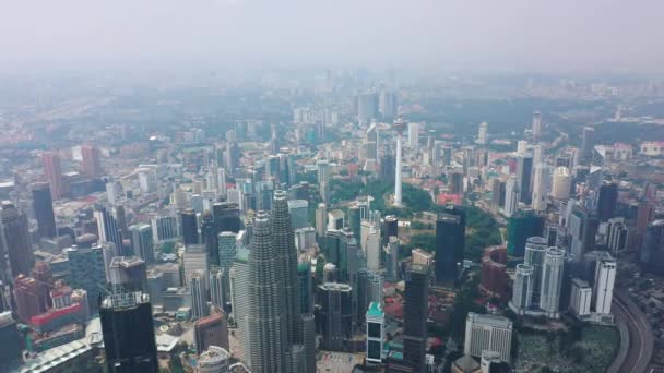 Kuala Lumpur Maleisië Juni 2019 Dag Kuala Lumpur Downtown Luchtfoto — Stockvideo