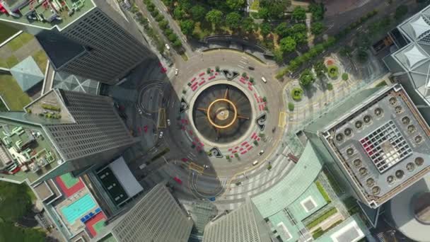 Tagesflug Über Singapore Stadtverkehr Luftbild Filmmaterial — Stockvideo