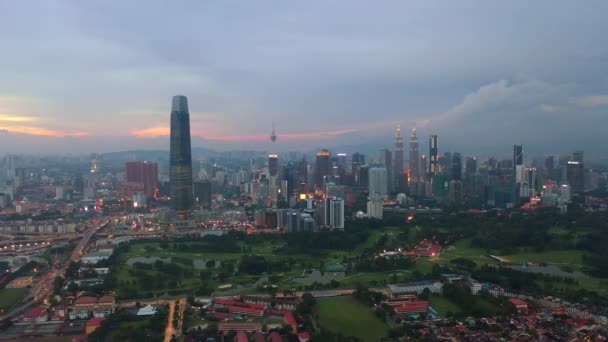 Kuala Lumpur Malajsie Červen 2018 Kuala Lumpur Centrum Letecké Panorama — Stock video