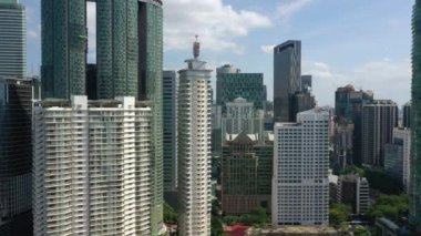 Kuala Lumpur, Malezya - 25 Haziran 2019: güneşli bir gün kuala lumpur şehir merkezi havacılık panoraması 4k yaklaşık 25 Eylül 2018 Kuala lumpur, malezya, Malezya.