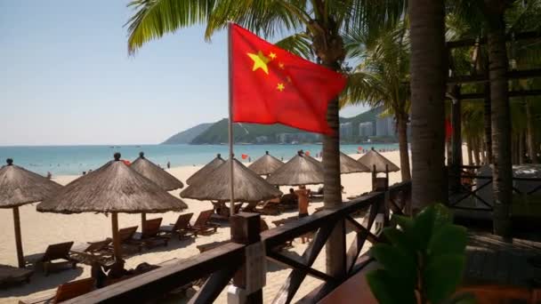 Jour Heure Sanya Bondé Plage Littoral Panorama Hainan Île Chine — Video