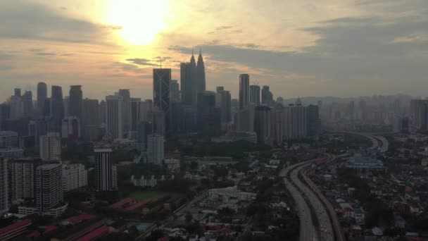 Kuala Lumpur Malaysia Junho 2018 Kuala Lumpur Downtown Air Panorama — Vídeo de Stock
