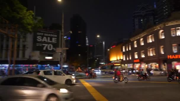 Kuala Lumpur Malásia Setembro 2018 Noite Kuala Lumpur Centro Cidade — Vídeo de Stock