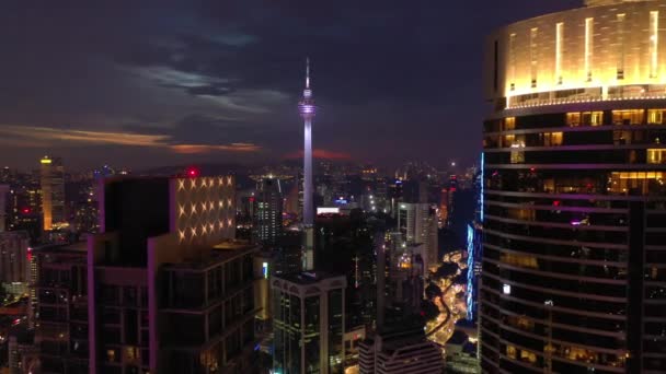 Kuala Lumpur Malaysia Junho 2018 Kuala Lumpur Centro Iluminado Panorama — Vídeo de Stock