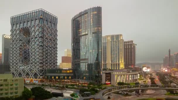 Macau China Fevereiro 2019 Sunny Day Macau City Traffic Architecture — Vídeo de Stock