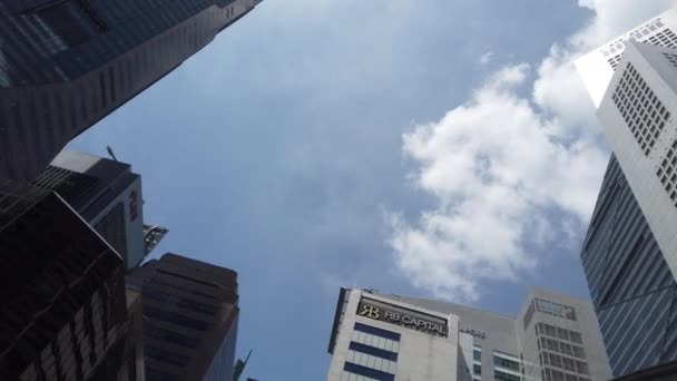 Сингапур Февраля 2019 Года Дневная Сингапорская Городская Воздушная Панорама Около — стоковое видео