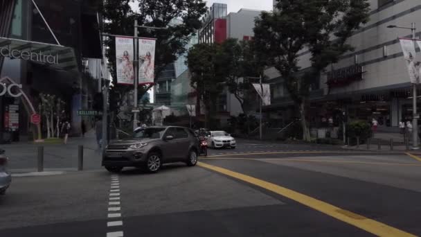 Volo Diurno Sulla Città Singapore Panoramica Aerea Metraggio — Video Stock