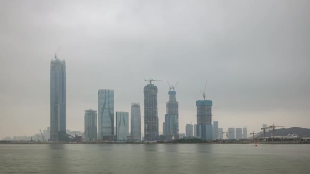 Macao Taipa Isola Paesaggio Urbano Panorama Time Lapse Metraggio Cina — Video Stock