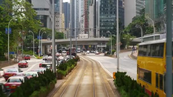 Hora Dia Panorama Paisagem Urbana Hong Kong Viagem Carro Panorama — Vídeo de Stock