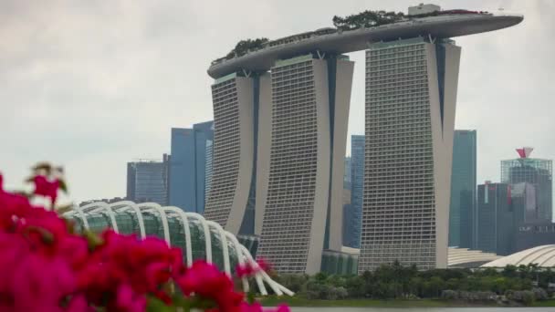 Szingapúr Február 2019 Nappali Szingapúr Város Marina Bay Híres Szálloda — Stock videók