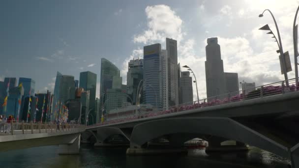Singapore Februar 2019 Tagsüber Singapore Stadt Luftbild Februar 2019 Singapore — Stockvideo