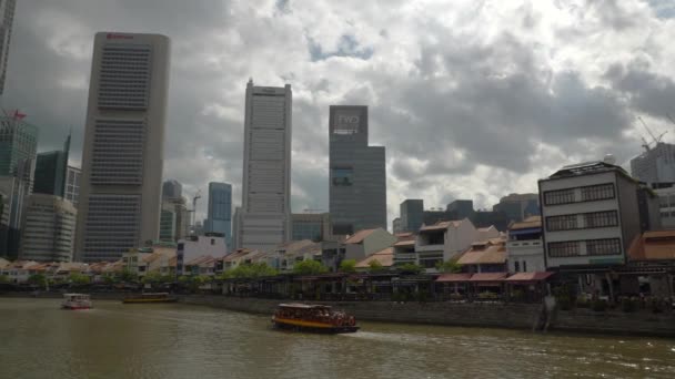 Singapore Februari 2019 Dag Tid Singapore City Marina Bay Trafik — Stockvideo