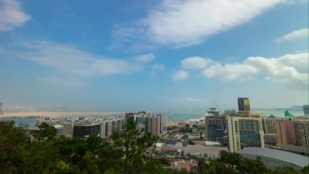 Macau Taipa Island Cityscape Panorama Time Lapse Footage China — Stock Video