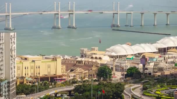 Macau Taipa Island Stadsbild Panorama Tid Förflutit Footage Kina — Stockvideo