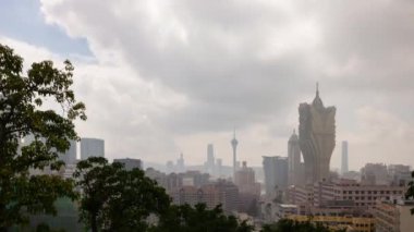 Macau taipa Adası cityscape panorama. 4 k zaman atlamalı görüntüleri Çin