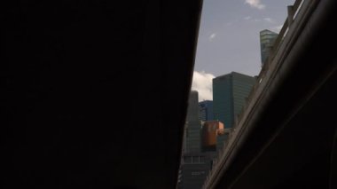 Singapur - 4 Şubat 2019: Gündüz vakti Singapur City Havacılık Panorama 4k dolaylarında 4 Şubat 2019.