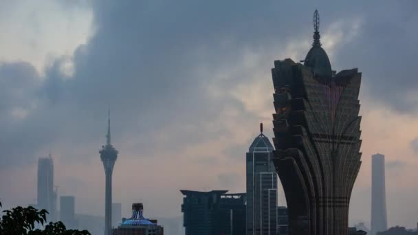 Macau Taipa Eiland Stadsgezicht Panorama Tijd Lapse Beelden China — Stockvideo