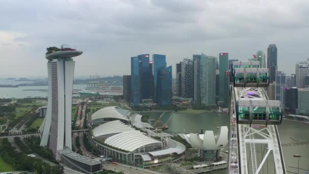 Singapura Cidade China Cidade Mercado Aéreo Topdown Panorama — Vídeo de Stock