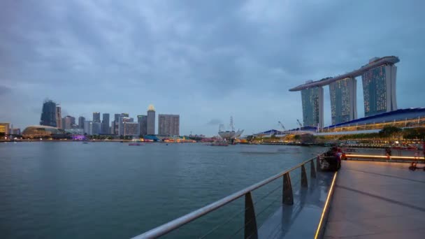Сінгапур Лютий 2019 День Час Сінгапуру Місто Марина Bay Руху — стокове відео