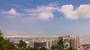 Macau taipa Adası cityscape panorama. 4 k zaman atlamalı görüntüleri Çin