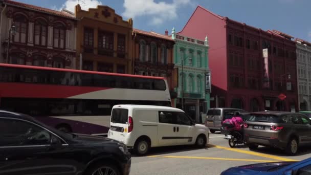 Voo Diurno Sobre Singapura Cidade Panorama Aéreo Imagens — Vídeo de Stock