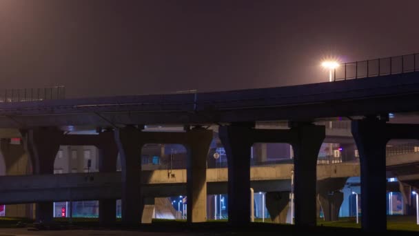 マカオ市の夜の照明の建物ダウンタウンのパノラマ4K時間経過中国 — ストック動画