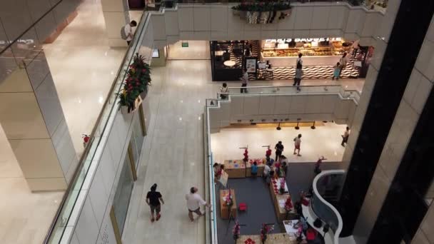 Singapore Singapore Januar 2019 Einkaufszentrum Innenansicht Januar 2019 Singapore — Stockvideo