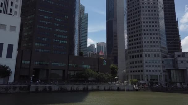 Singapore Februar 2019 Tagsüber Singapore City Marina Bay Traffic Aerial — Stockvideo